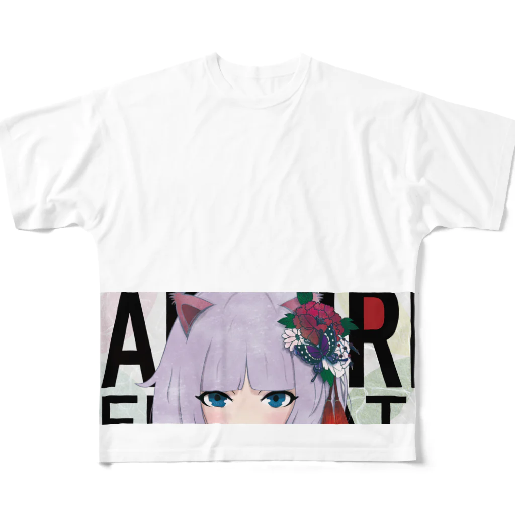 松や SUZURI店のBAD GRIL NEKOMATAのグッズ All-Over Print T-Shirt