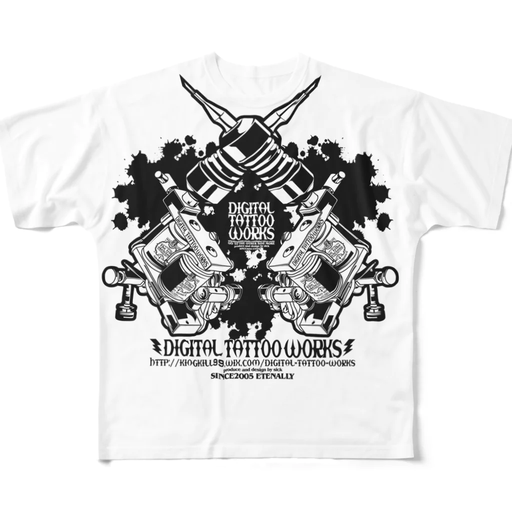 DIGITAL TATTOO WORKS/sickのTATTOO MACHINE All-Over Print T-Shirt