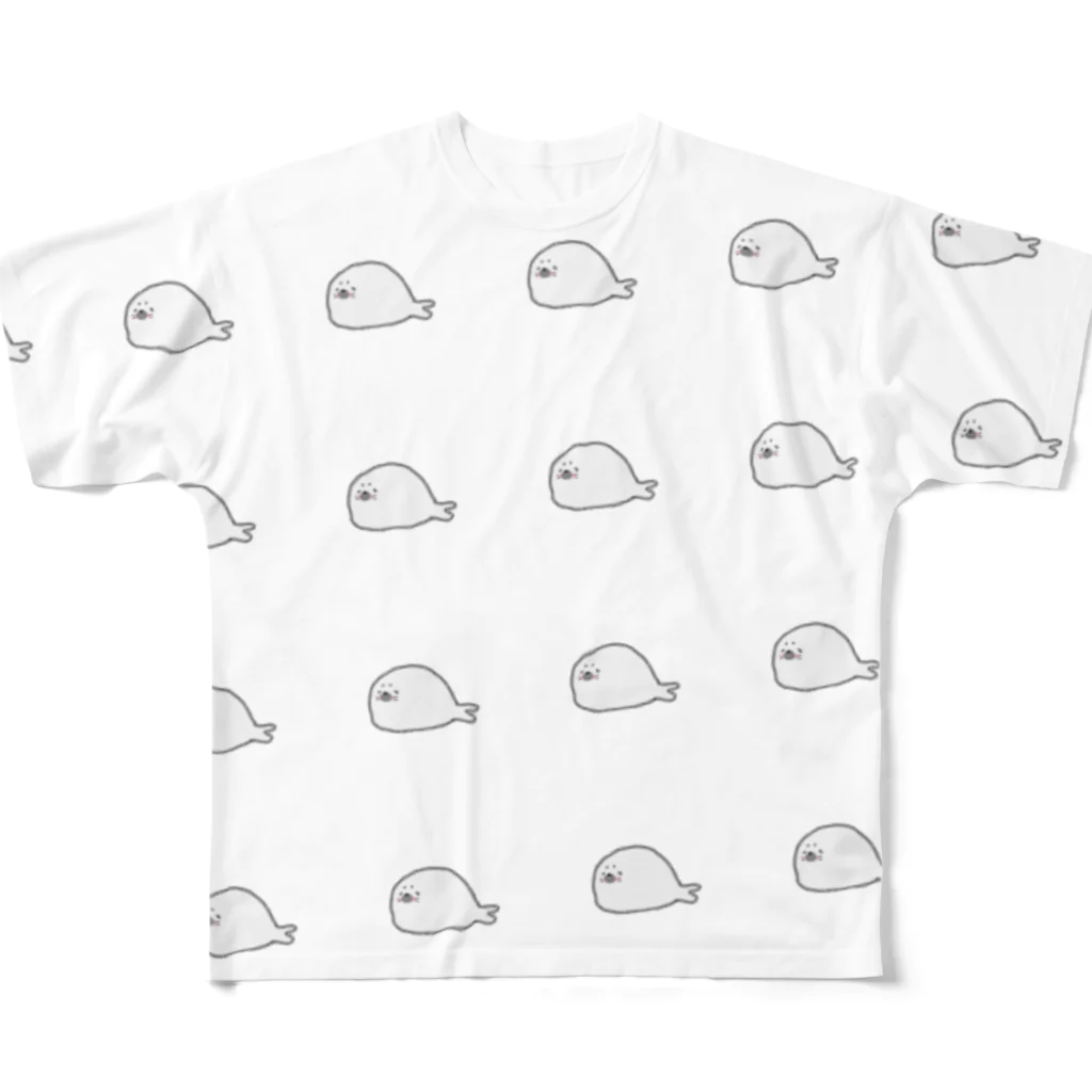 MugiMoguののんびりあざらしくん( '༥'  ) All-Over Print T-Shirt