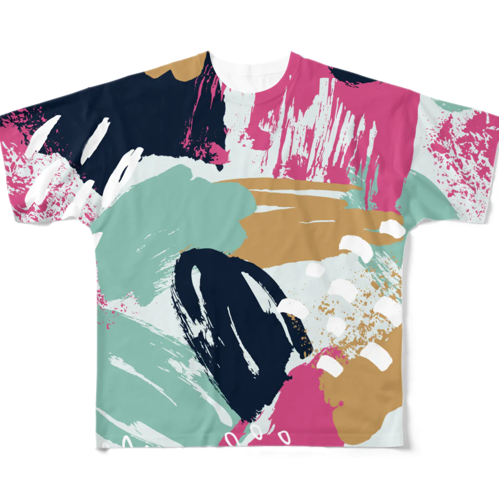 SANKAKU DESIGN STOREのバブル期を思い出すモダンアート。 All-Over Print T-Shirt