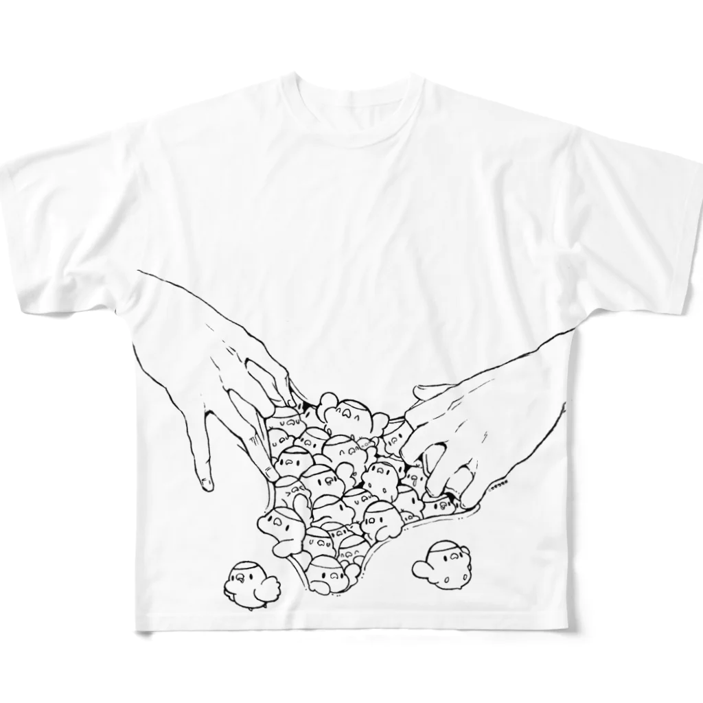 ぜろ＠ニチコラボのぶちまけにちこさま All-Over Print T-Shirt