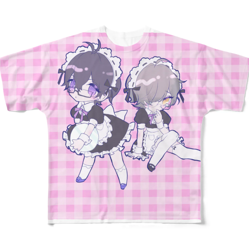 ひとでなしのメイドカフェウサミミ♡ All-Over Print T-Shirt