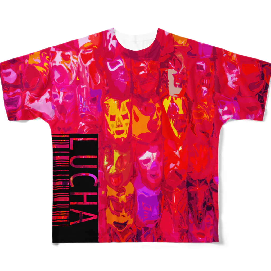 HAKO NO KIMAGUREのLUCHA-RED- All-Over Print T-Shirt