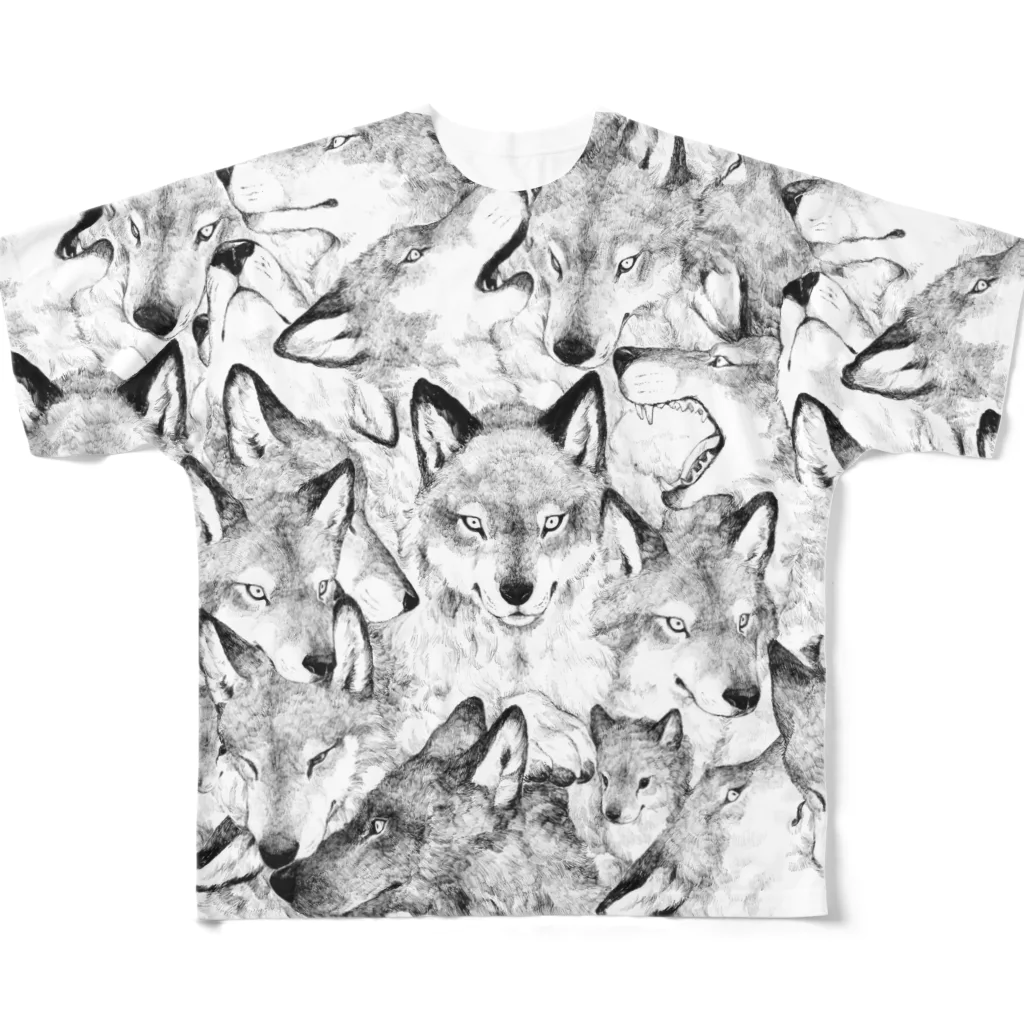 とびはちのオオカミ柄 All-Over Print T-Shirt