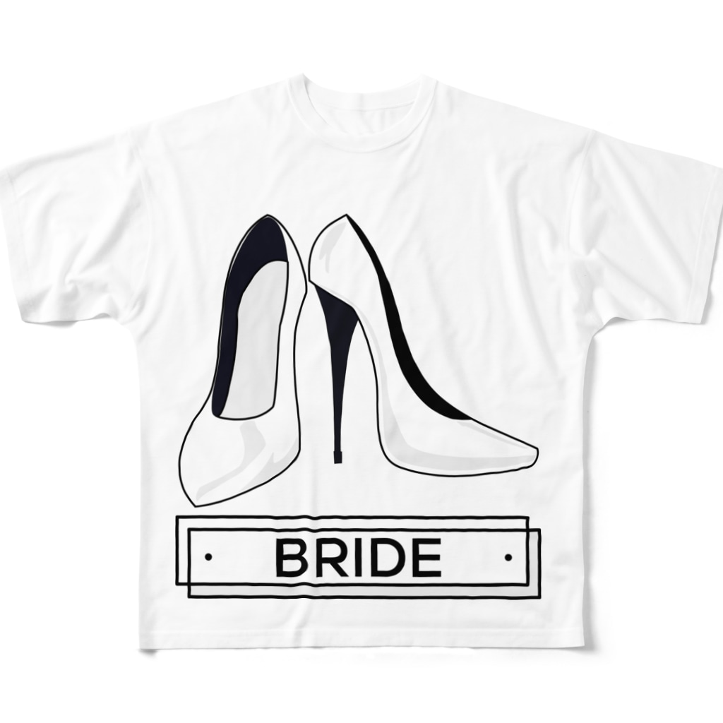 ペアTシャツ屋のシバヤさんのペア(BRIDE)ヒール_ホワイト All-Over Print T-Shirt