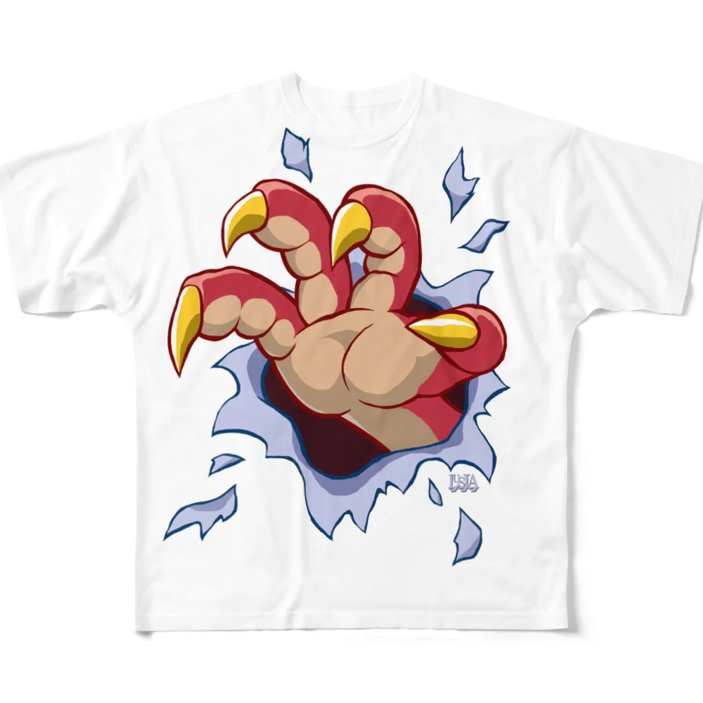 七海ルシアのドラゴンショップの飛び出せドラゴンハンド！ フルグラフィックTシャツ