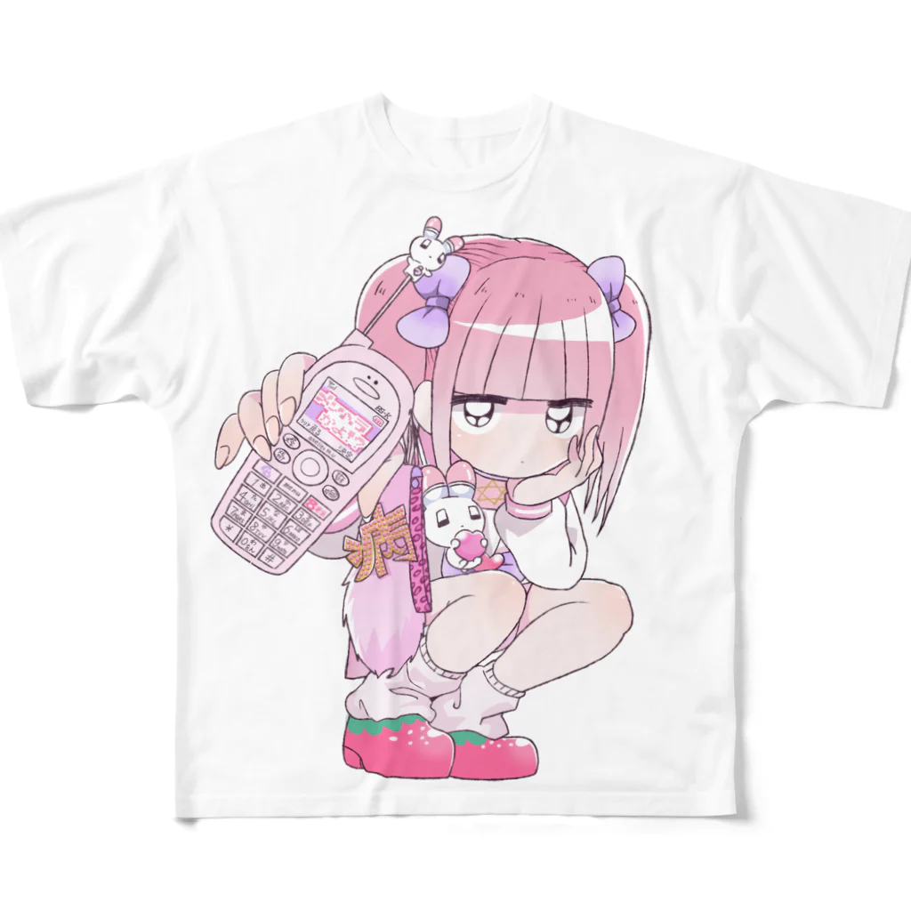 💗江崎びす子officialスズリ💗のメンヘラかよ!? フルグラフィックTシャツ