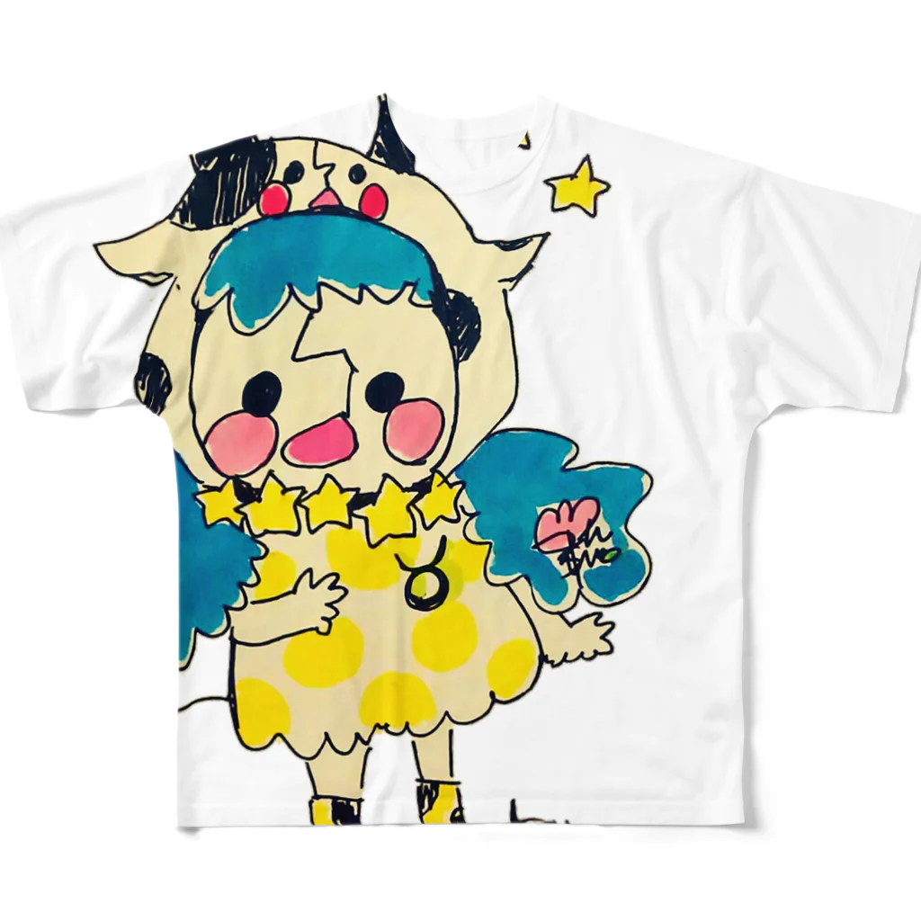 つんたろ村の村長のおみせのおうしざとわたしと〜星座シリーズ〜 フルグラフィックTシャツ