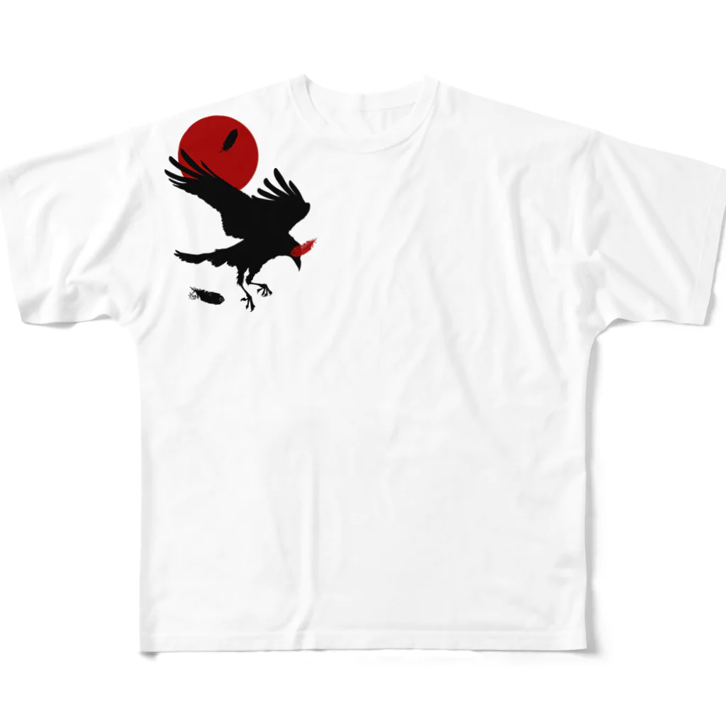 ESCHATOLOGYのレイヴン／赤月 All-Over Print T-Shirt