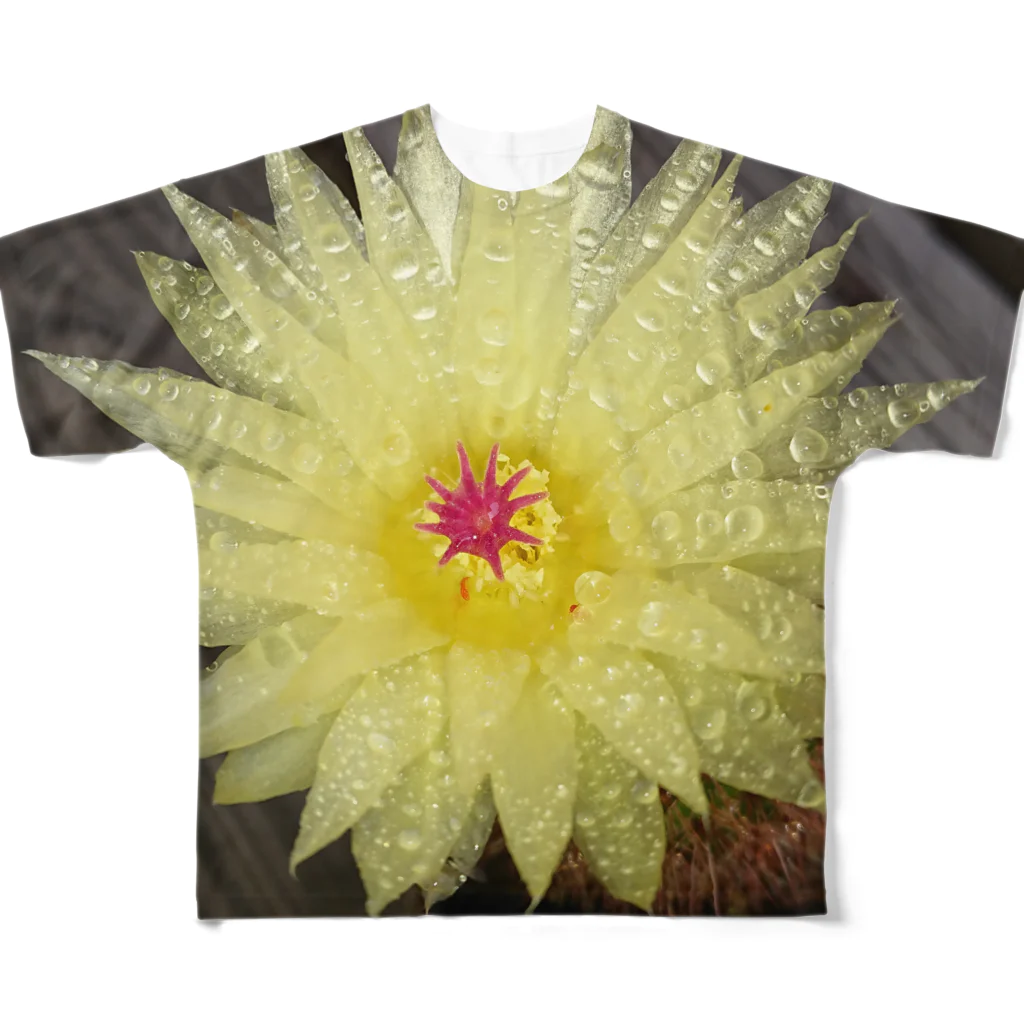 でおきしりぼ子の実験室のサボテンの花 All-Over Print T-Shirt