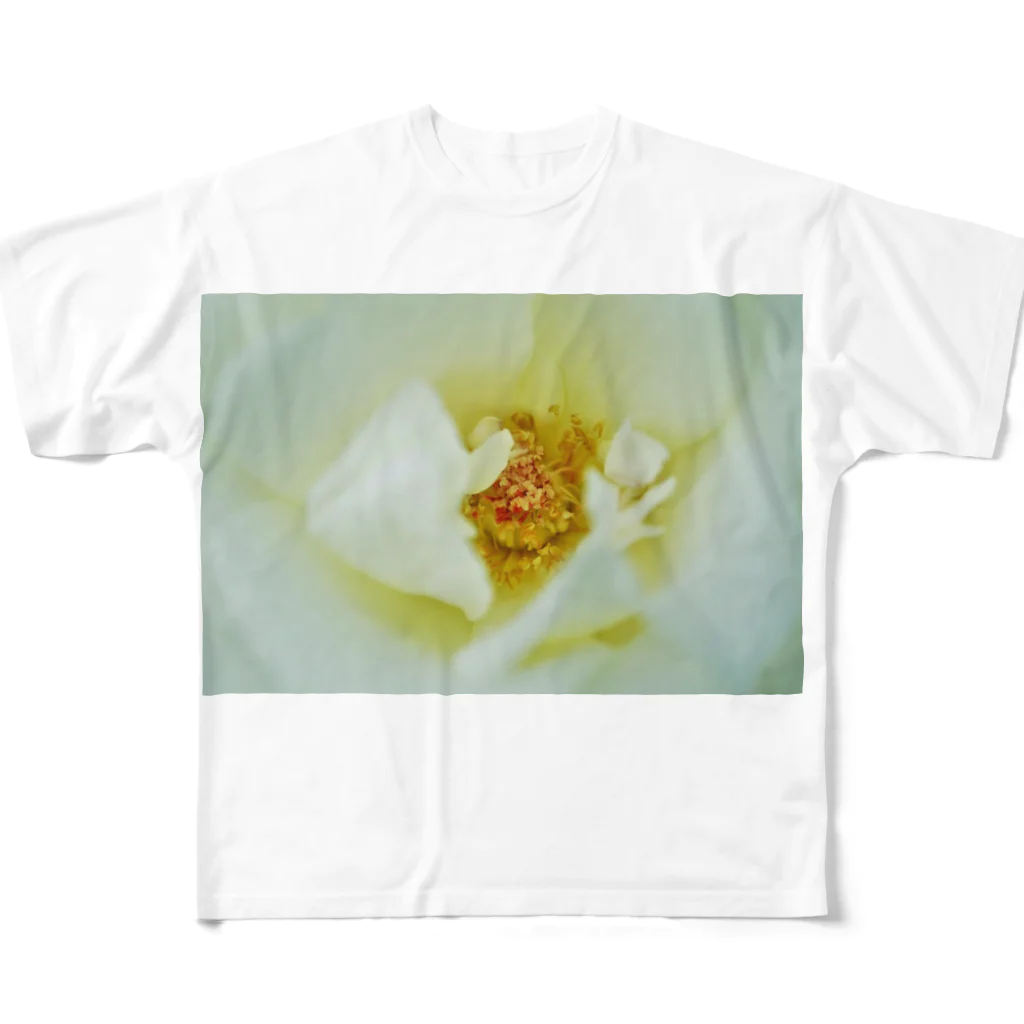 ねむおやのWhite rose フルグラフィックTシャツ