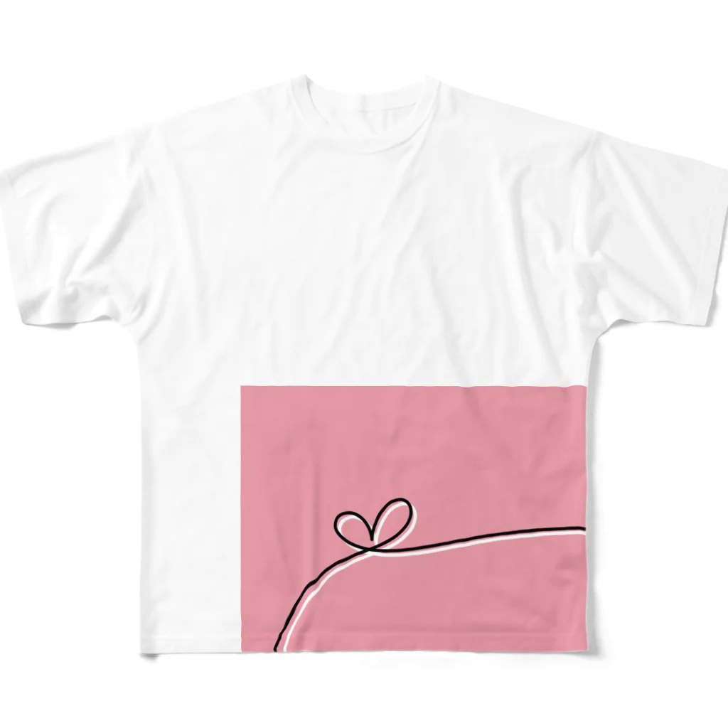 Ｍ✧Ｌｏｖｅｌｏ（エム・ラヴロ）のはーと＆りぼん All-Over Print T-Shirt