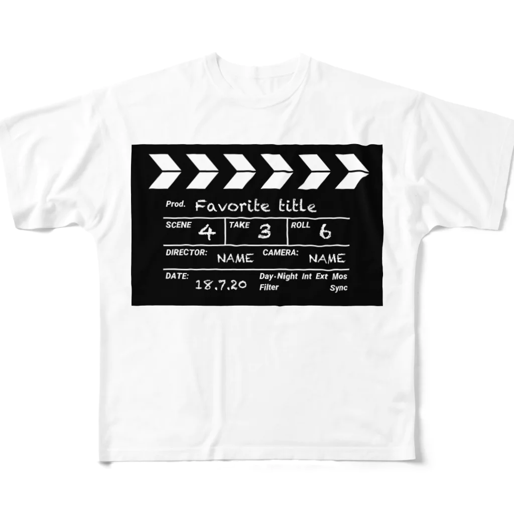 なでしこ@デザインの映画撮影 カチンコ All-Over Print T-Shirt