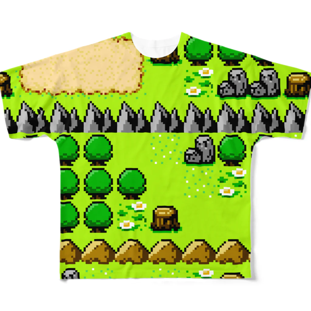 ヌンのフィールドマップマン（8BIT） フルグラフィックTシャツ