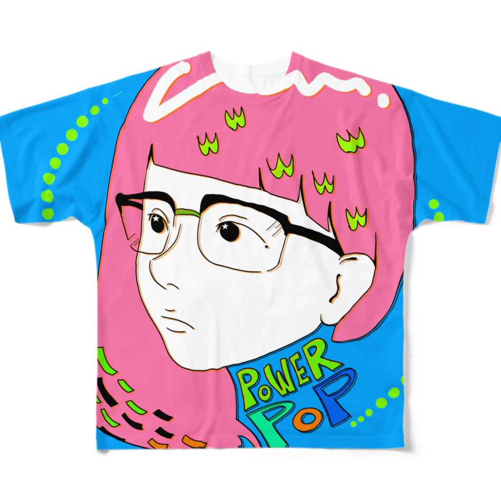 なで肩うさぎの美香堂のpowerpopガール All-Over Print T-Shirt