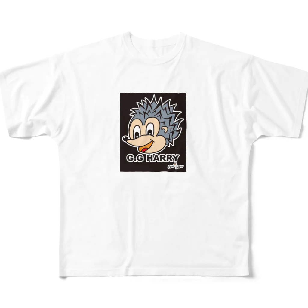 fumicornのハリネズミのハリーくん フルグラフィックTシャツ