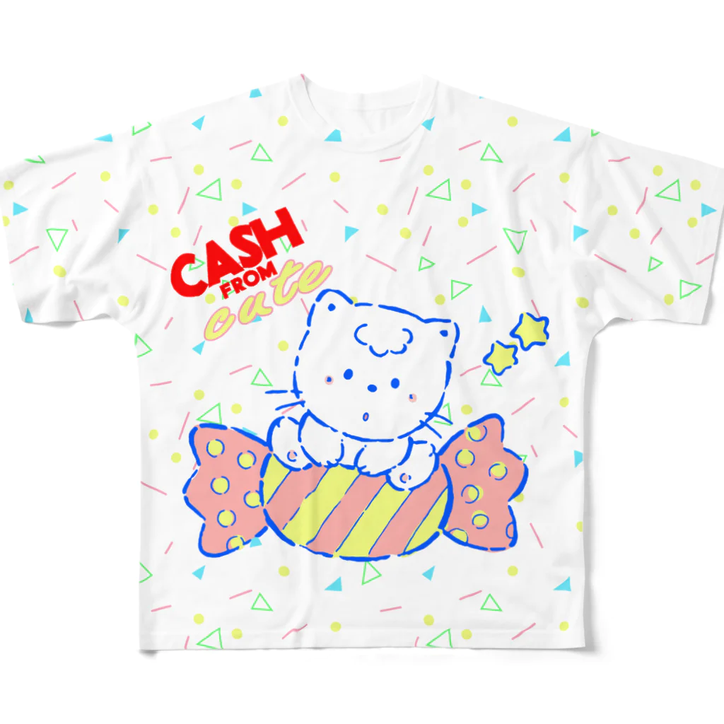 絶滅危惧種　suzuri 店のcash from cute フルグラフィックTシャツ