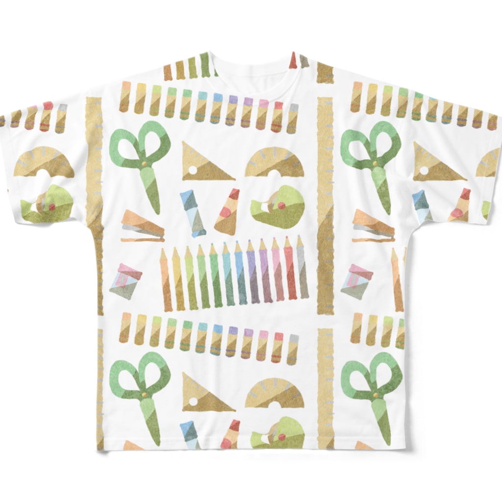 ぴより子のおみせの文具がいっぱい All-Over Print T-Shirt