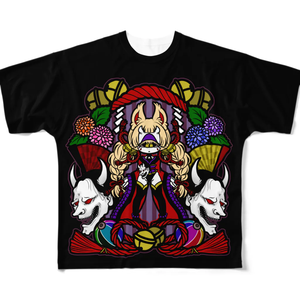 ChuchuPlanの鬼狐：フルグラTシャツ All-Over Print T-Shirt