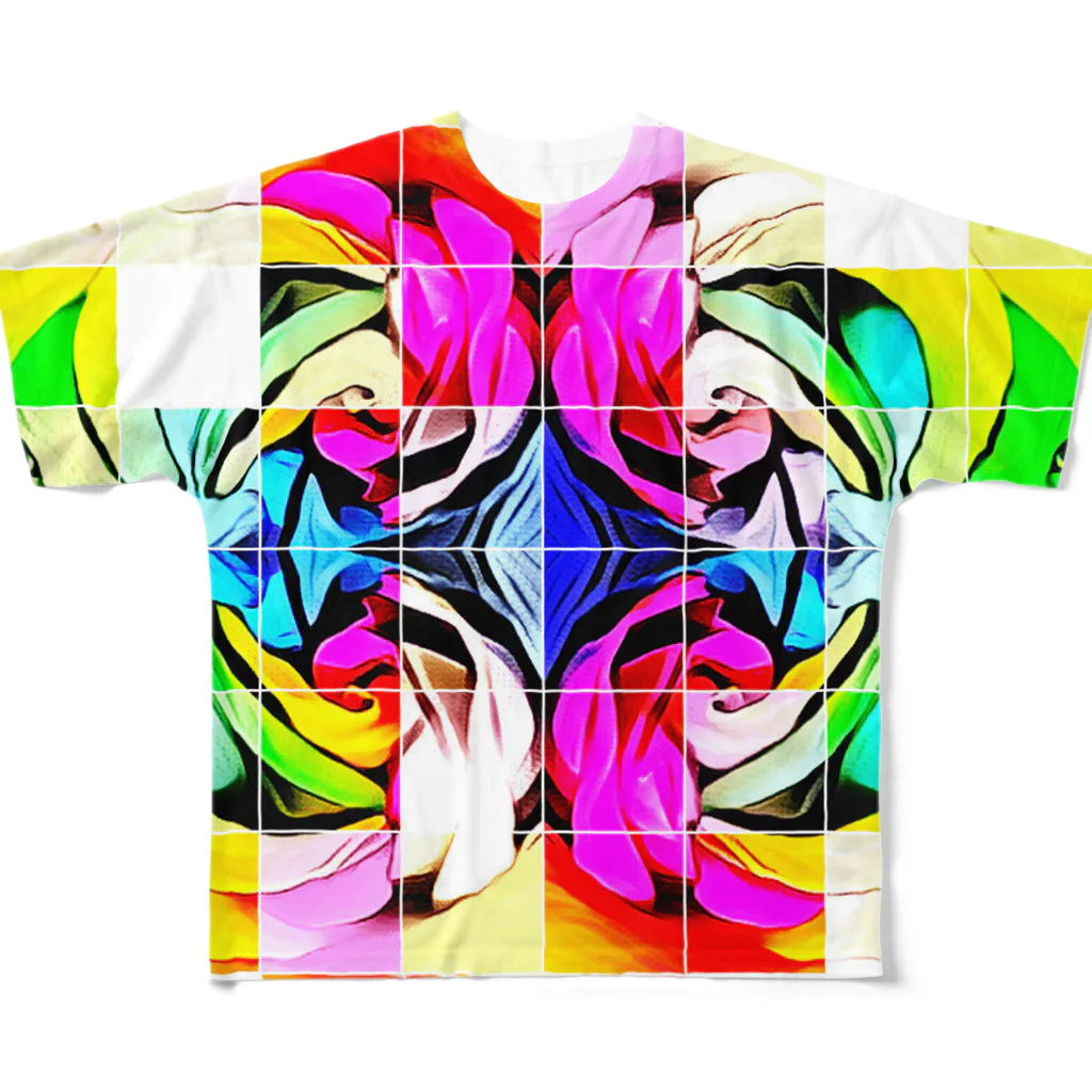 HIRO CollectionのRainbow Rose All-Over Print T-Shirt