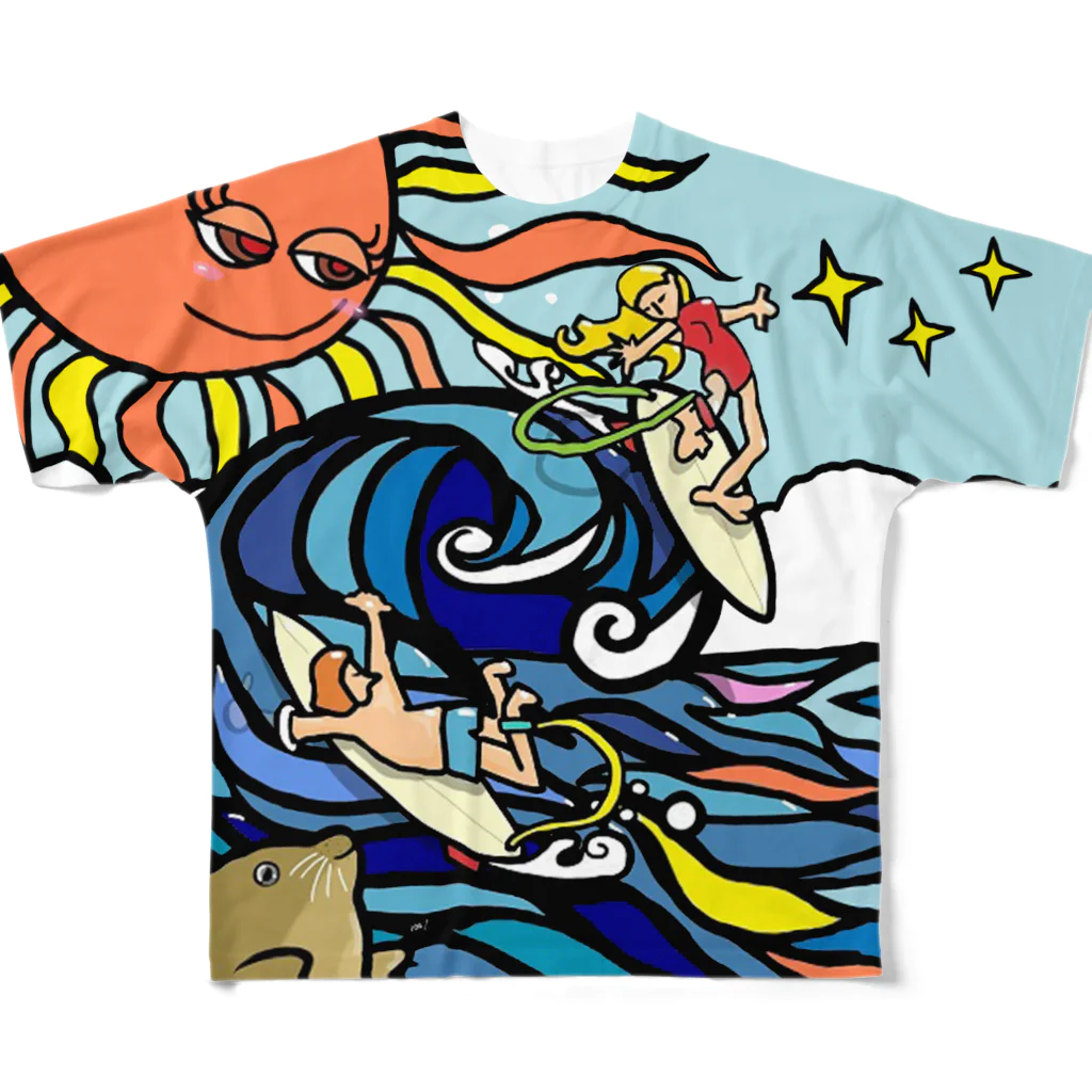 アート宇都宮(ARTUTSUNOMIYA)のサーフィン All-Over Print T-Shirt