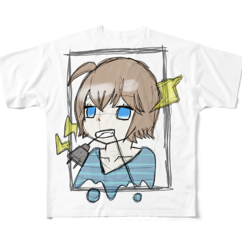 りさちゃその感電少女 フルグラフィックTシャツ