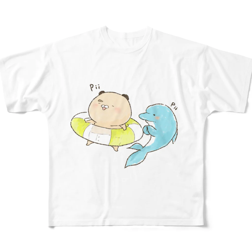 はむ汰の落書き Official Storeのゆずひこ　Pii フルグラフィックTシャツ