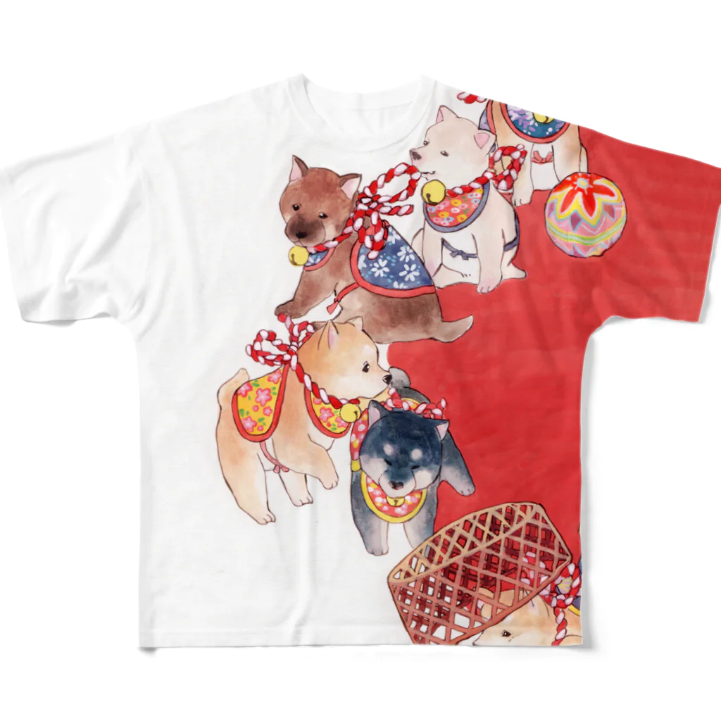 名司生の仔柴 All-Over Print T-Shirt