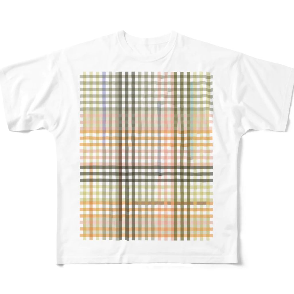 LOOOKBOOOK_by_LOKIのTartan Check MSG All-Over Print T-Shirt
