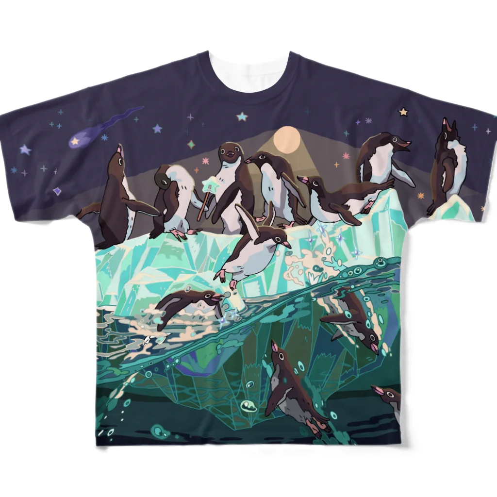 かろやかにシャワンのアデリーペンギンのTシャツ All-Over Print T-Shirt