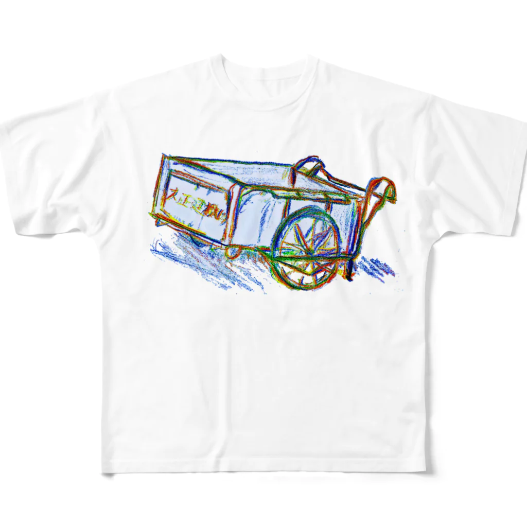 露店そなえ解放区のリヤカー All-Over Print T-Shirt