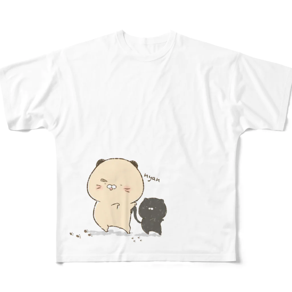 はむ汰の落書き Official Storeのゆずひこ　nyan フルグラフィックTシャツ