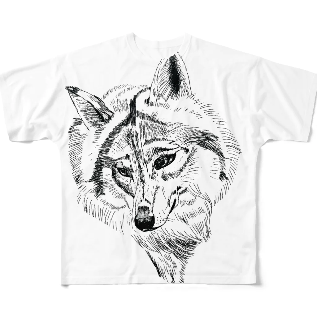 lifejourneycolorfulのWolf フルグラフィックTシャツ