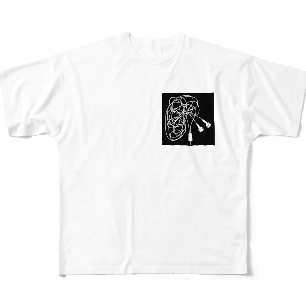 ダイナマイト井上の絡まるイヤホンの闇 All-Over Print T-Shirt