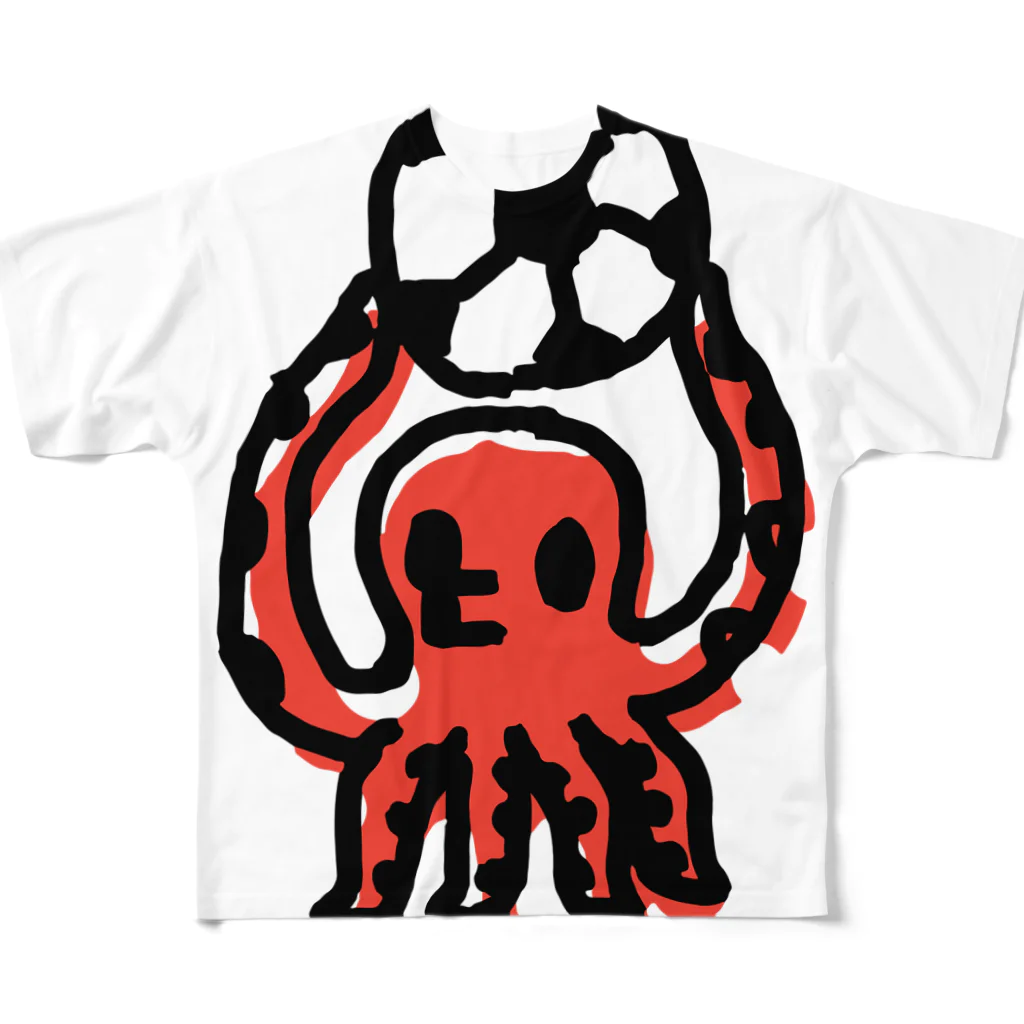 fancygraphicのタコサッカー03 フルグラフィックTシャツ