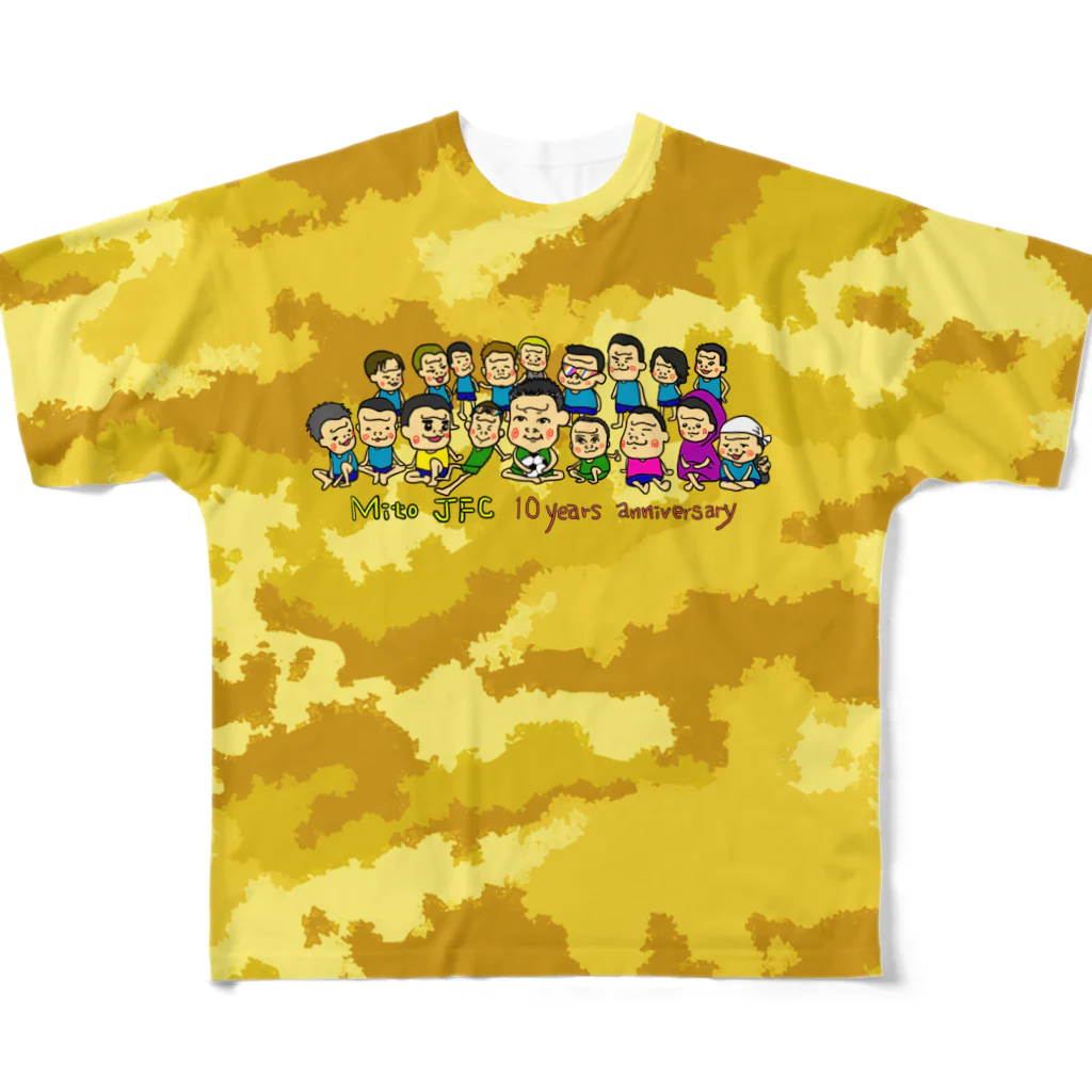 HappyGorillaのMito cup3　黄色　迷彩 All-Over Print T-Shirt