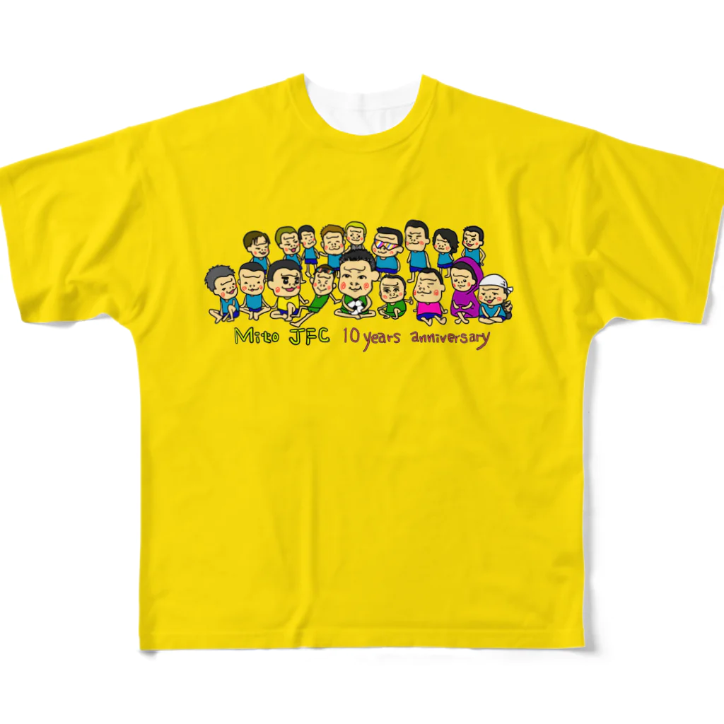 HappyGorillaのMito cup3　黄　裏迷彩 フルグラフィックTシャツ