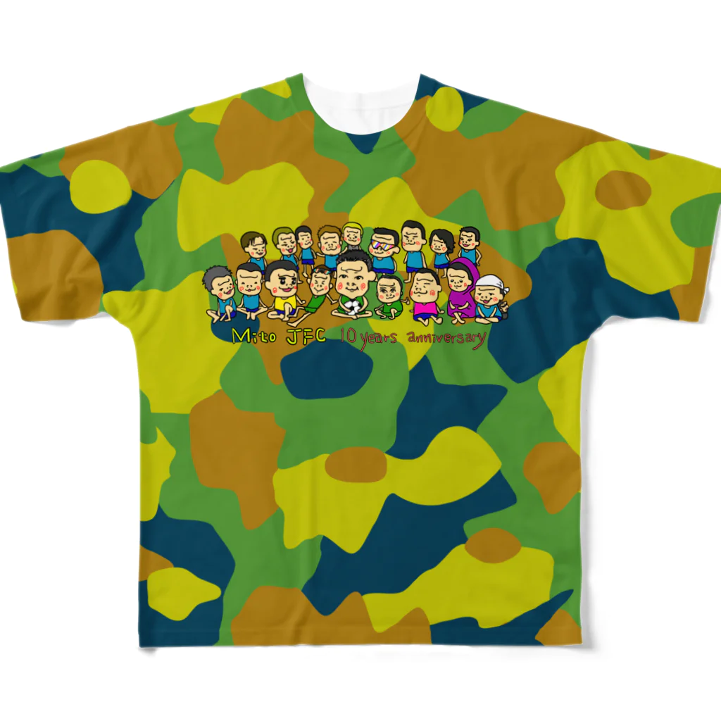 HappyGorillaのMito cup3　茶黄　迷彩 All-Over Print T-Shirt