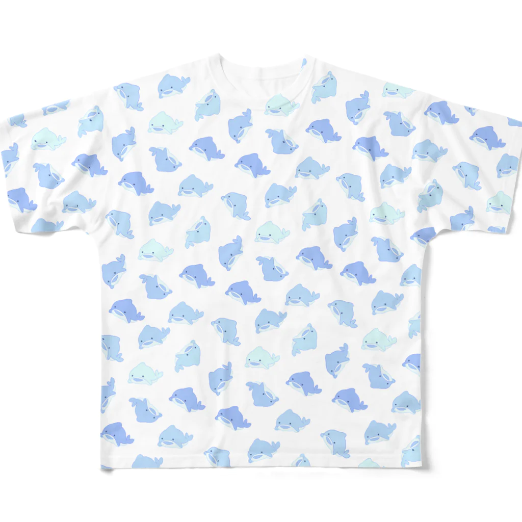 おもちやのたくさんのジンベイザメ 青 All-Over Print T-Shirt