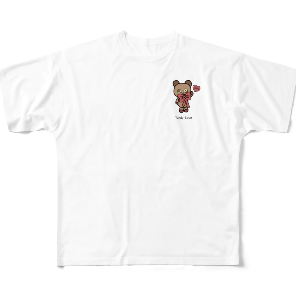 8083のTeddy Love(ネーム入り) All-Over Print T-Shirt