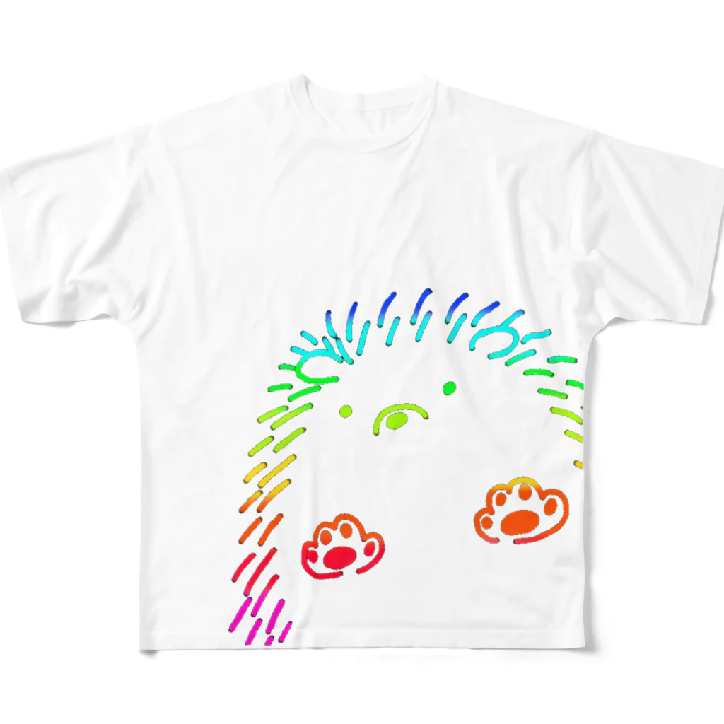 Atelier 67のヨツユビハリネズミ(レインボー) All-Over Print T-Shirt