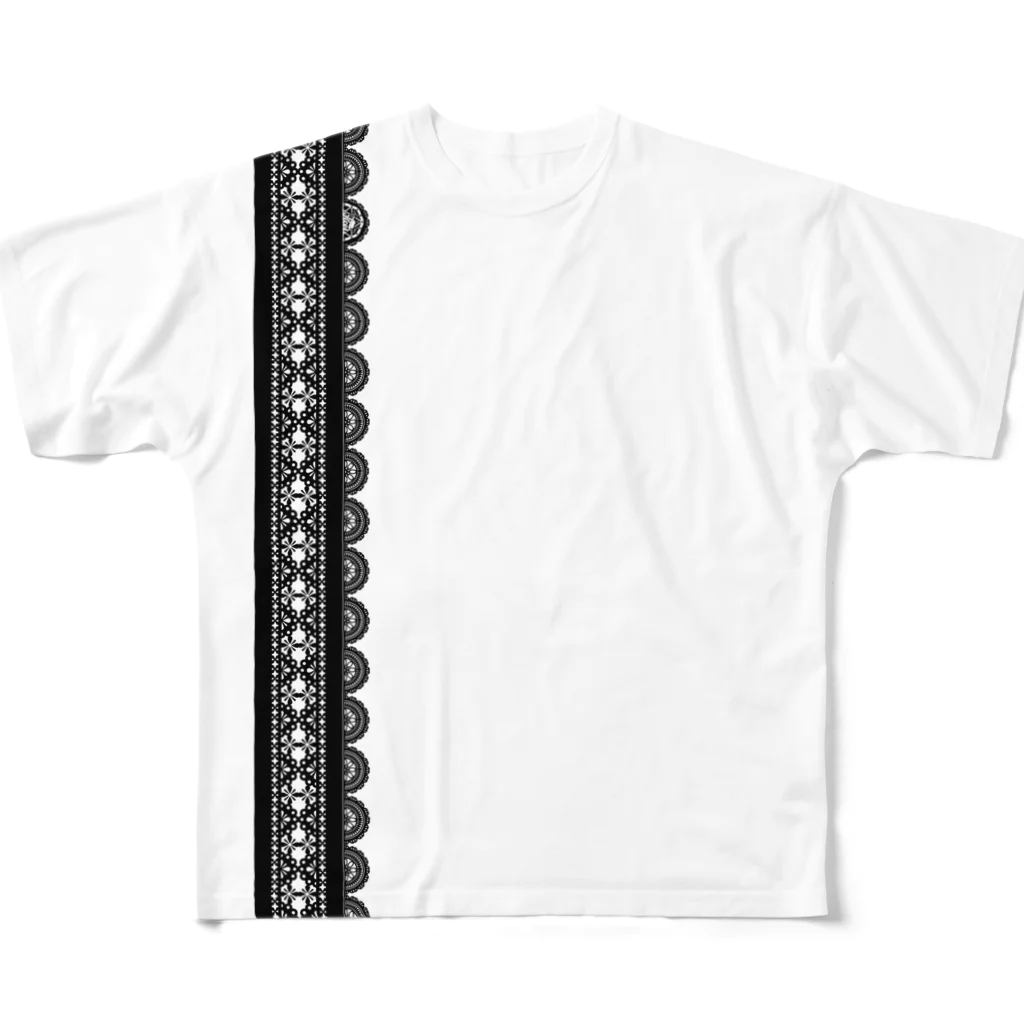 THCOT CLASSICS オカラジグッズ STOREの Lace-TH01WH All-Over Print T-Shirt