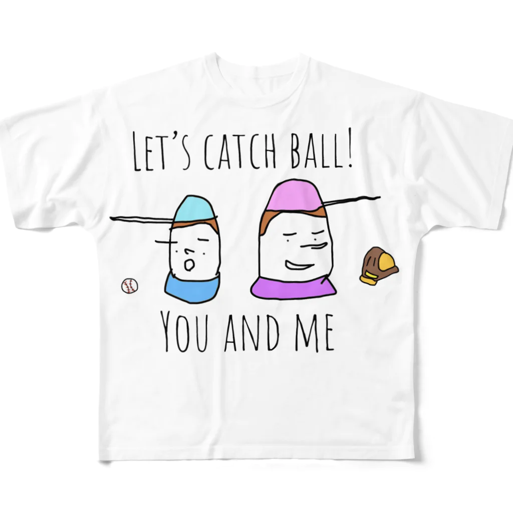 PaP➡︎Poco.a.Pocoのキャチボールしようよ！色違いバージョン。 フルグラフィックTシャツ