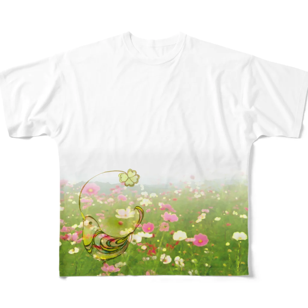suparnaの秋桜畑 All-Over Print T-Shirt
