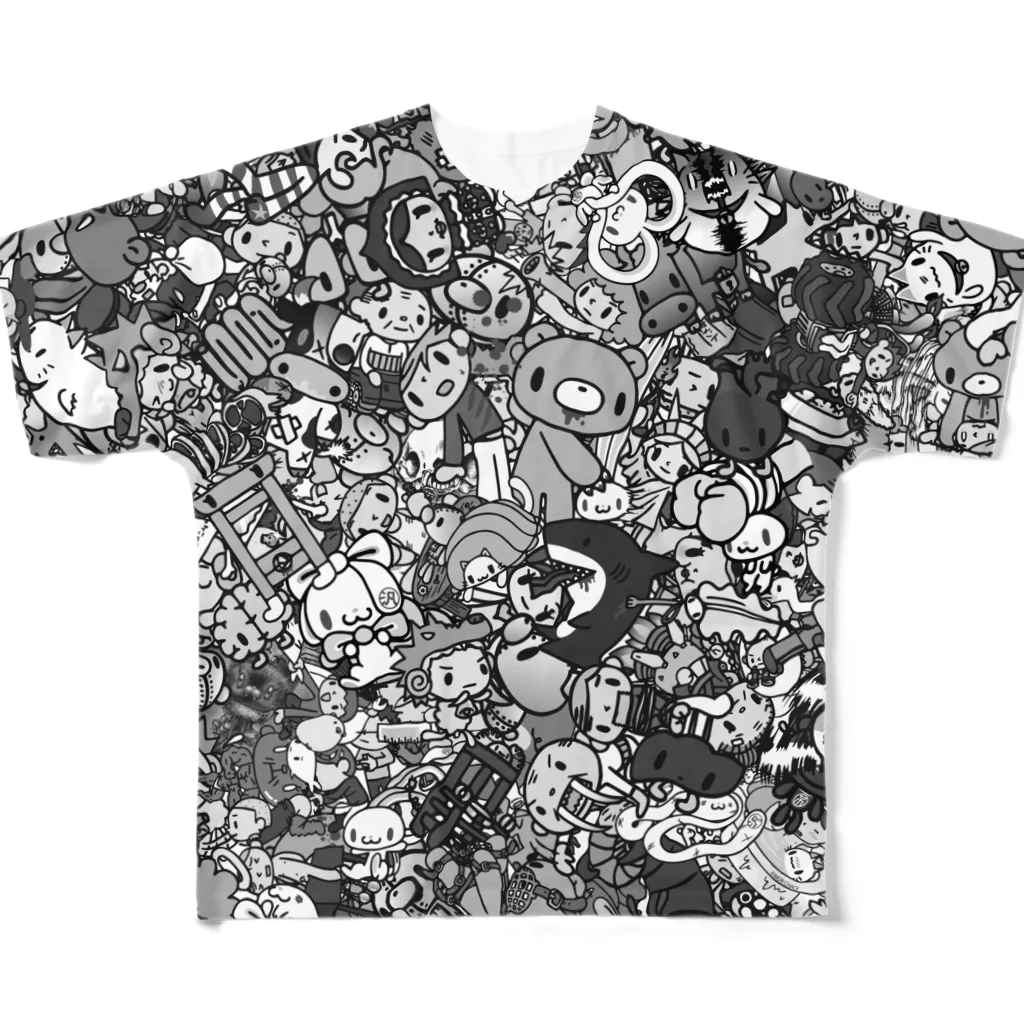 CHAX COLONY imaginariの【各20点限定】CHAX BOMB(monochro) All-Over Print T-Shirt