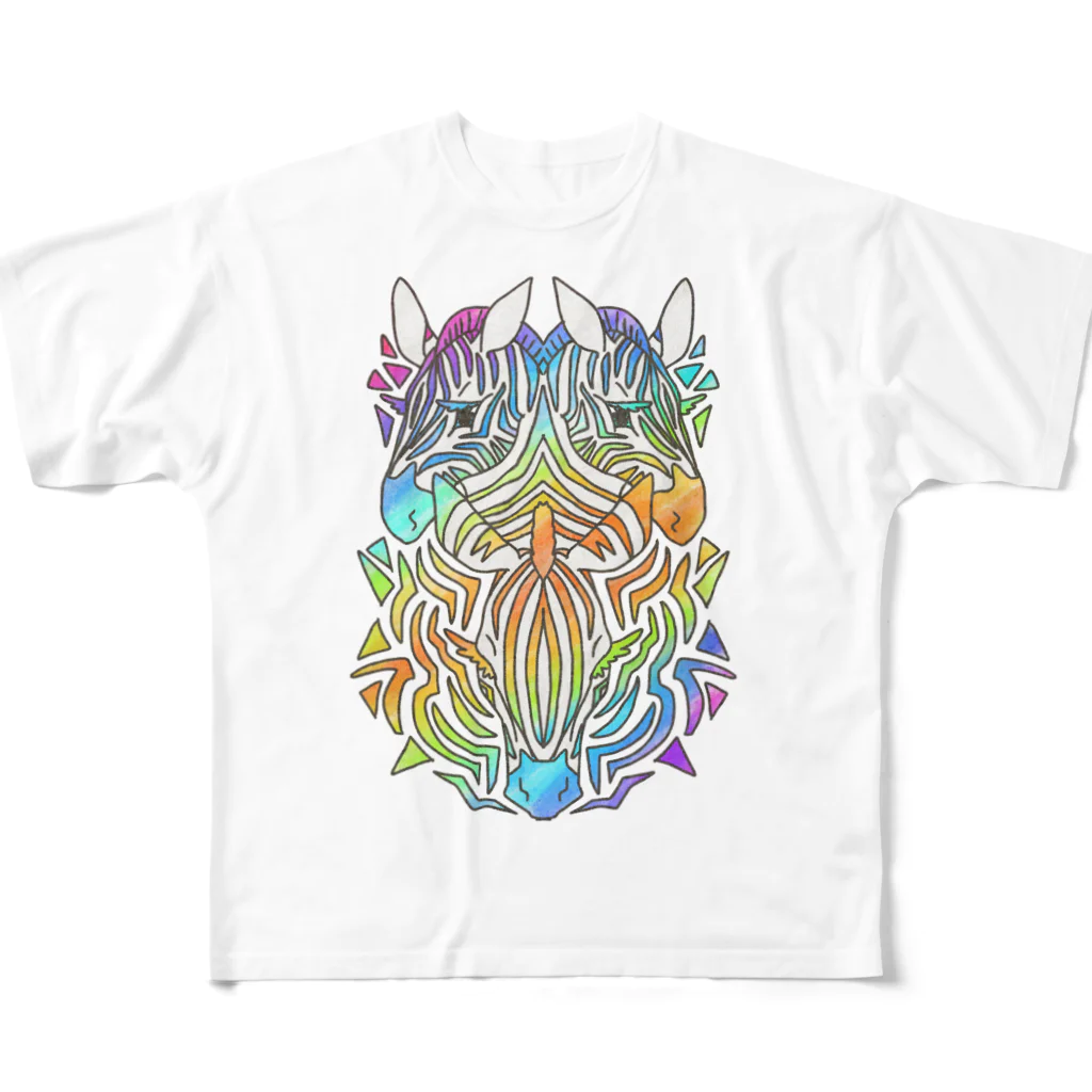 せきね まりののレインボーしまうま🦓🌈 All-Over Print T-Shirt