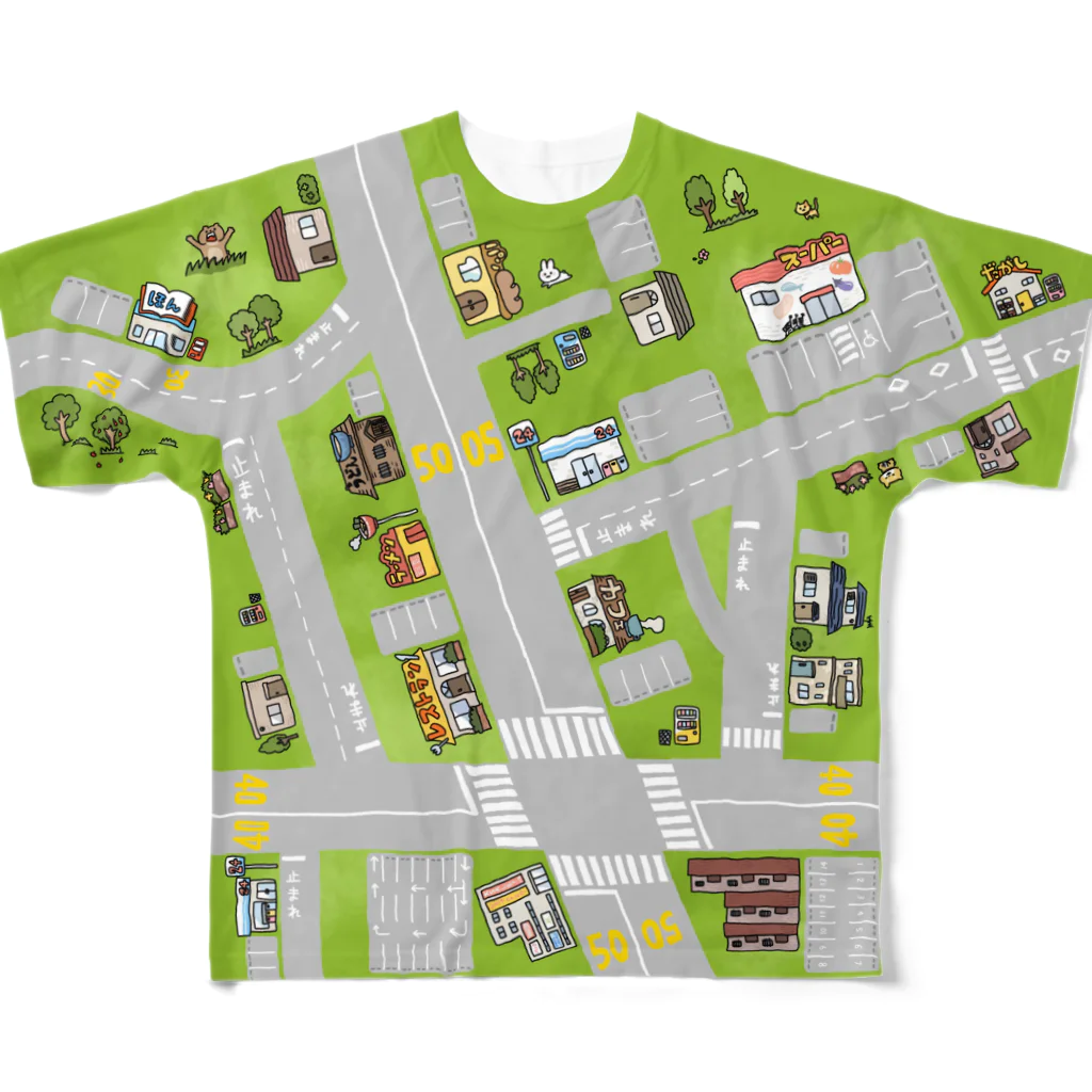 マォの道路マップＴシャツ フルグラフィックTシャツ