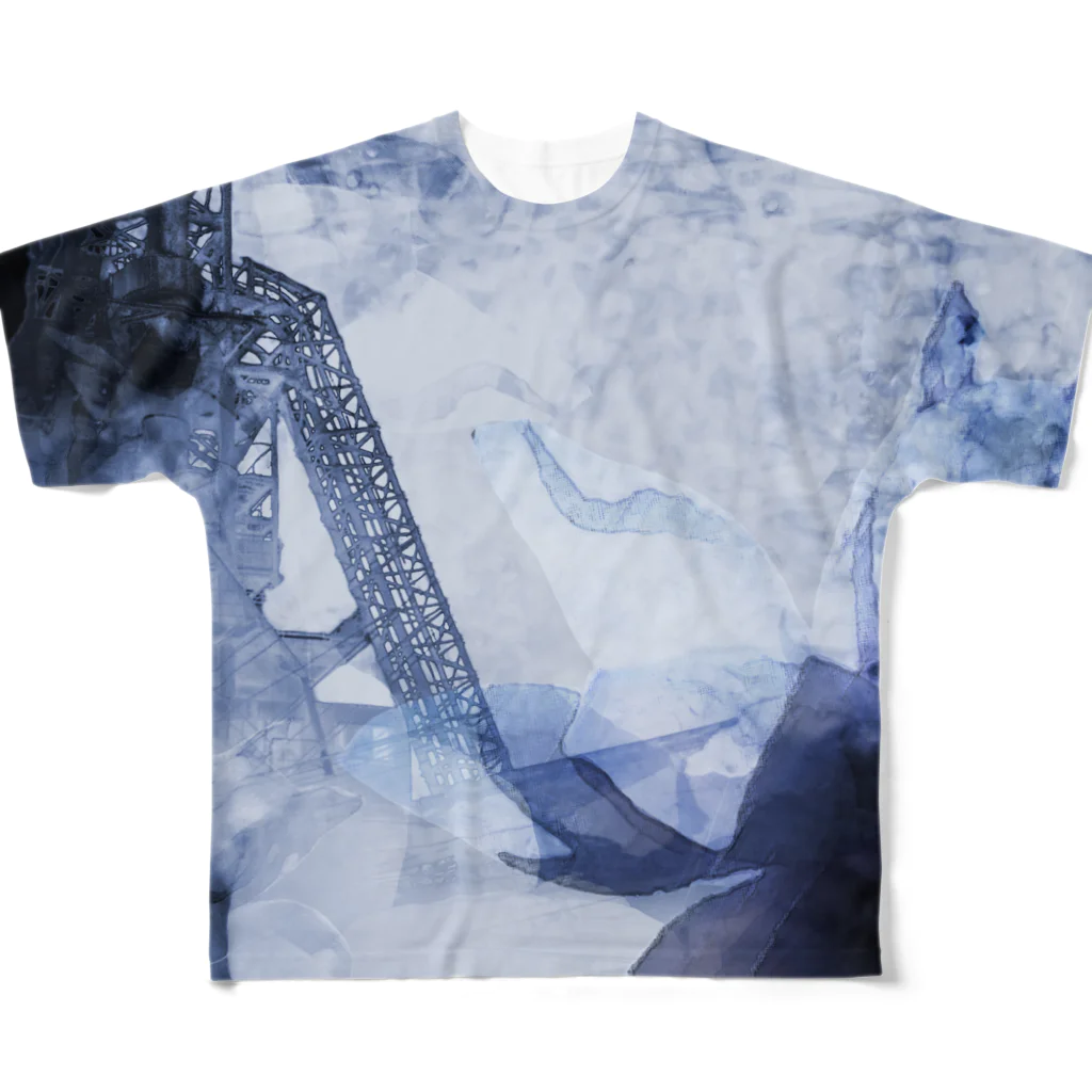 suparnaの破壊と創造　烟る街　おもてロゴ無し All-Over Print T-Shirt
