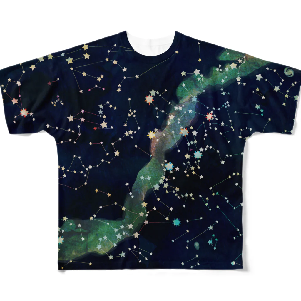 ShikakuSankakuの星座図　黒 All-Over Print T-Shirt