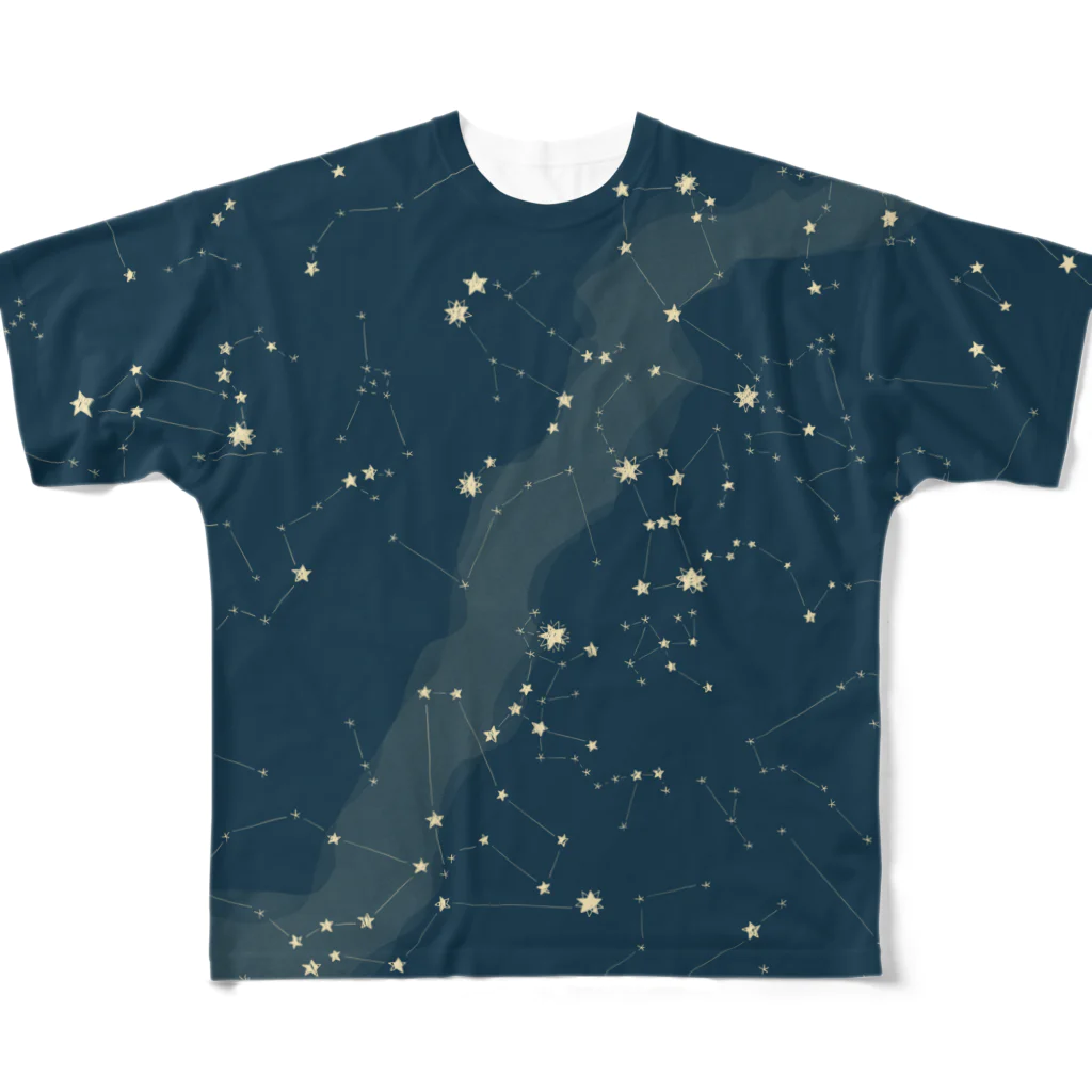 ShikakuSankakuの星座の落書き　青地2 フルグラフィックTシャツ